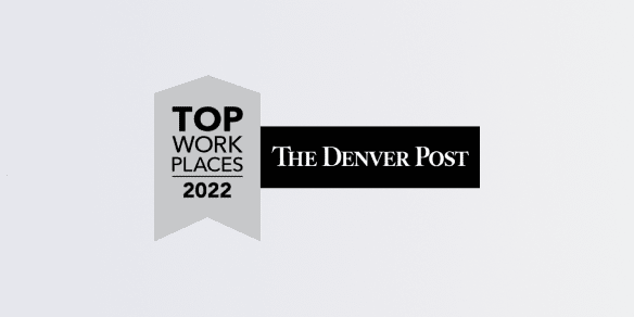 Awards logo for Denver Business Journal top workplace 2022.
