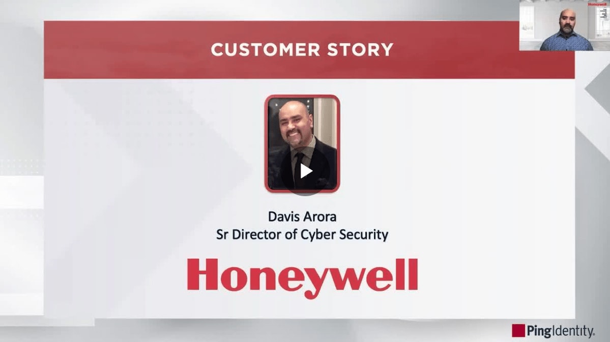 A screenshot from a webinar featuring Honeywell's customer story
