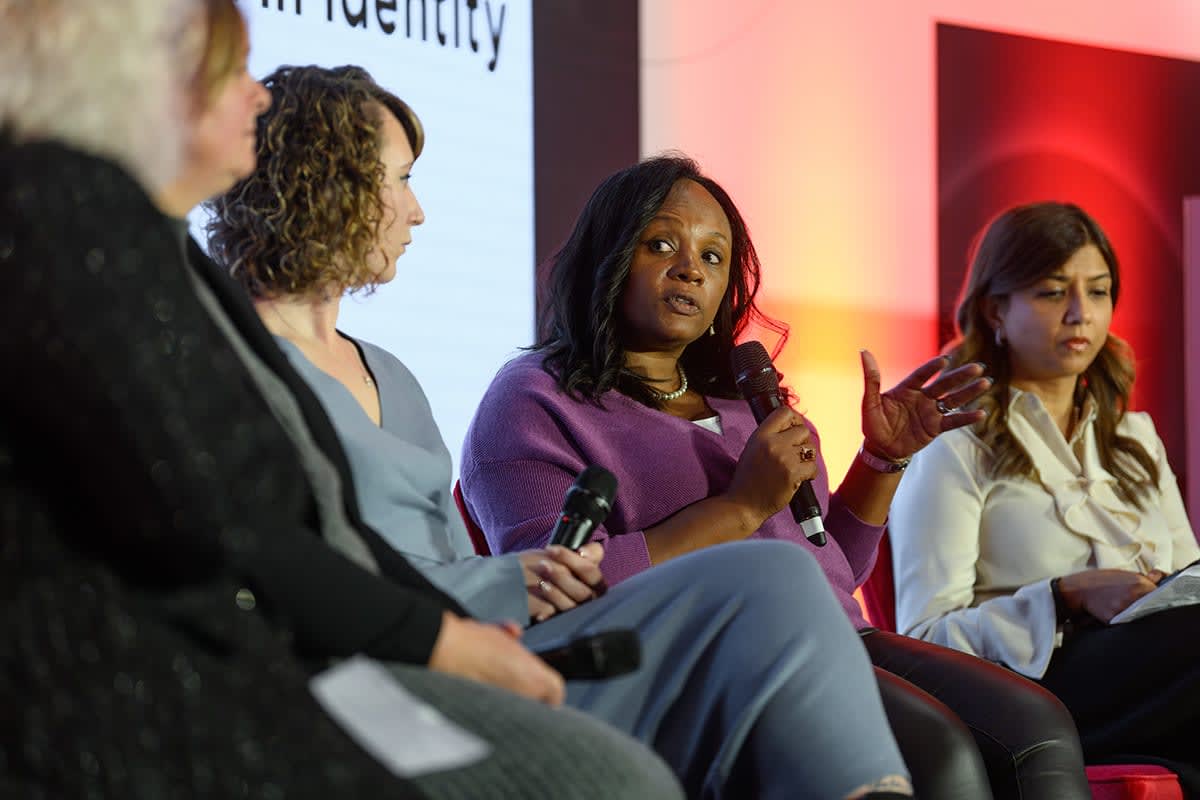 Women in Identity panel on Ping YOUniverse 2023 stage, London, UK