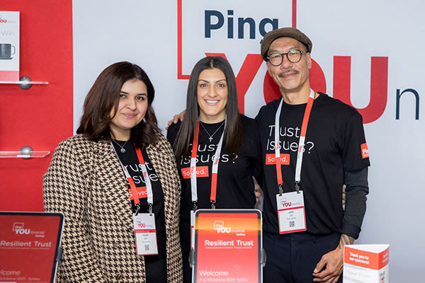 three staff members at PingYOUniverse event