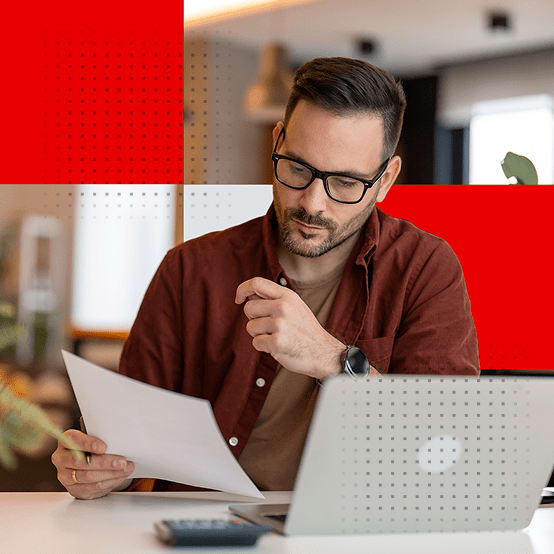 Man sitting at desk working