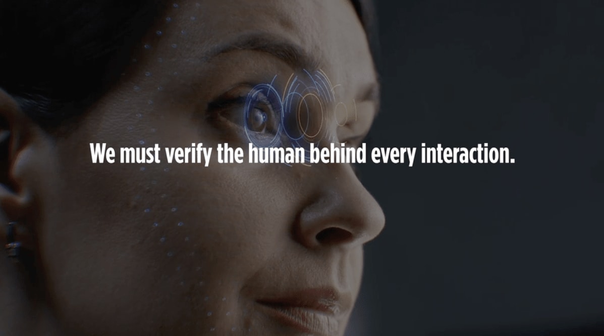 human with text reading we must verify the human behind every interaction