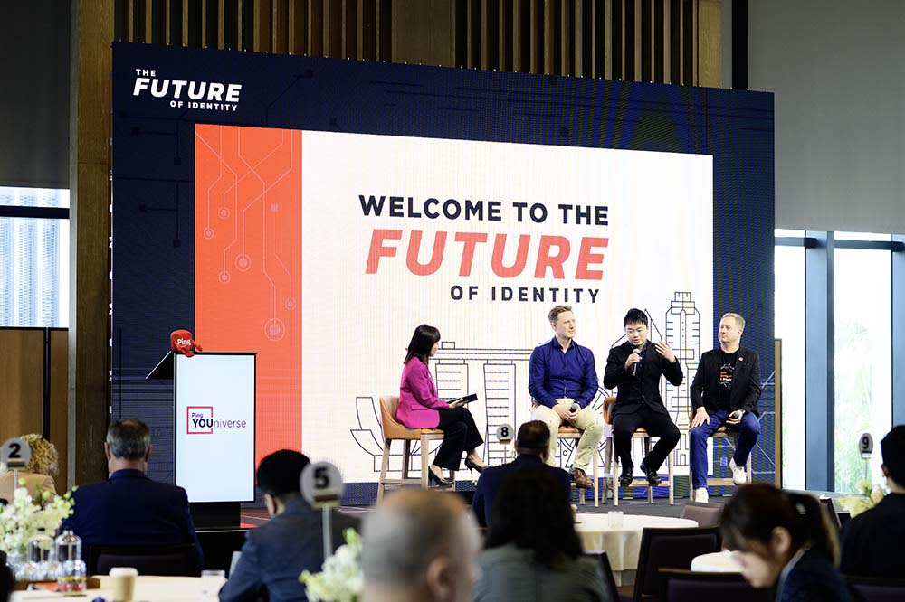 Panel discussion at conference FUTURE of IDENTITY backdrop