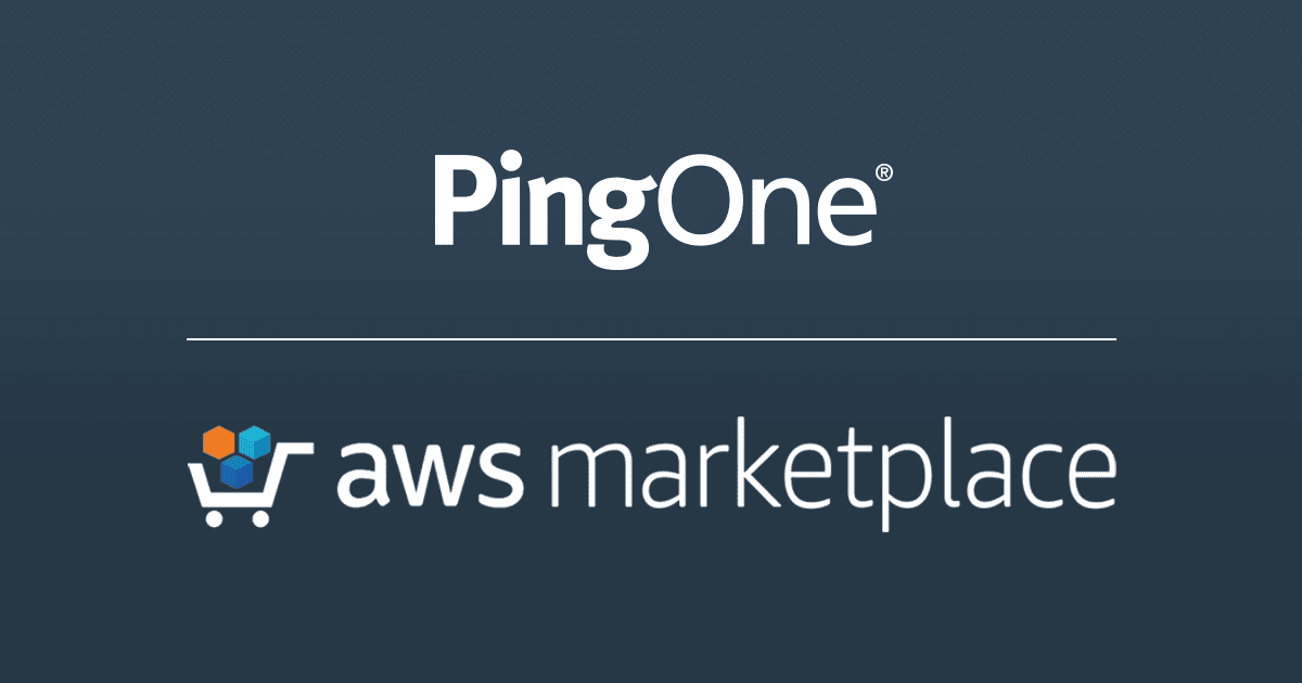 Graphic showing PingOne AWS Marketplace logo