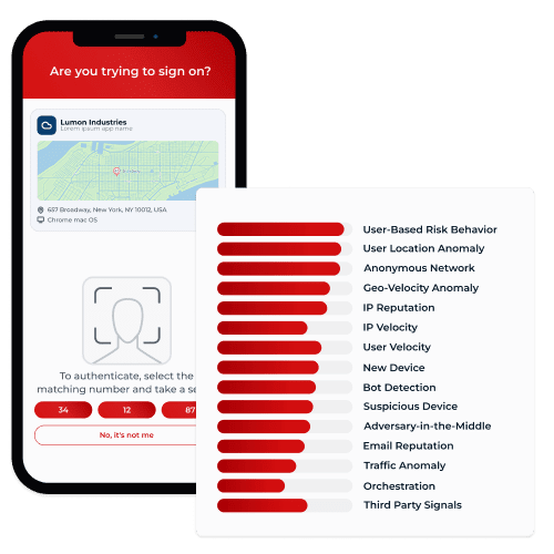 Illustration of dynamic CIAM controls on a mobile device balancing security and user experienceallowing lowrisk actions seamlessly while stepping up verification for highrisk actions