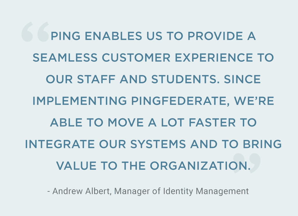 Quote from Andrew Albert, Manager of Identity Management
