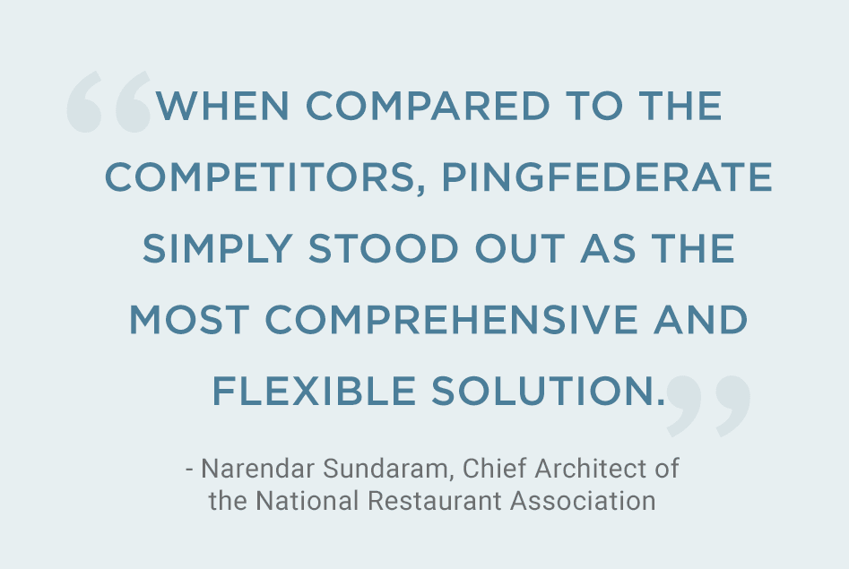 Quote from Narendar Sundaram, Chief Architect of the National Restaurant Association