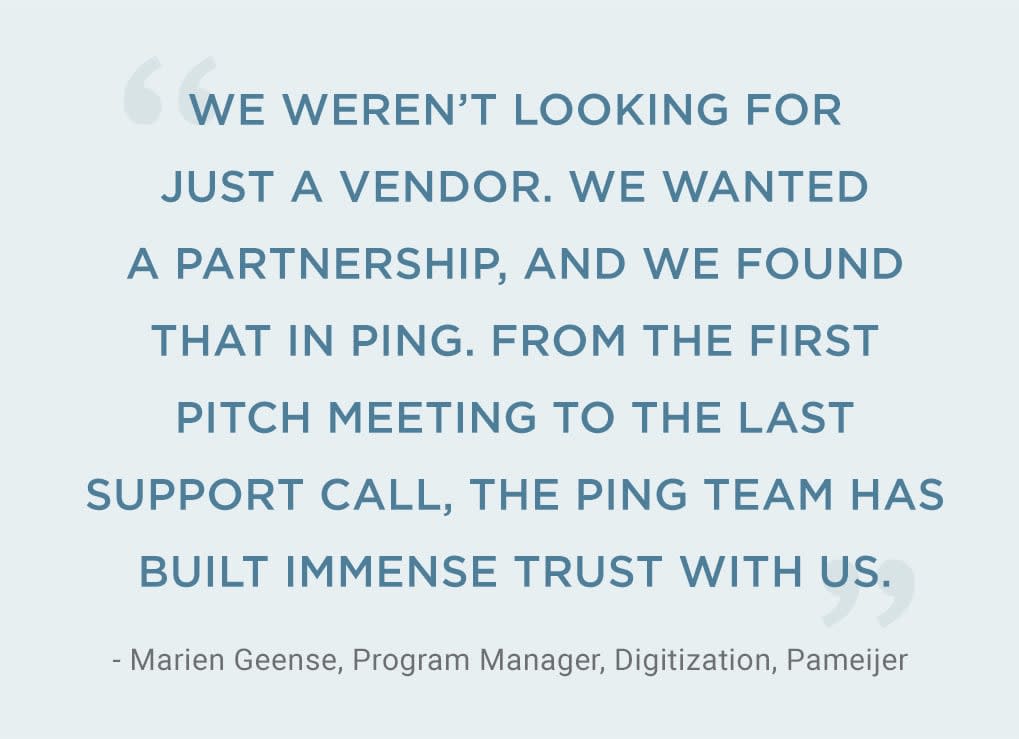 Quote from Marien Geense, Program Manager, Digitization, Pameijer